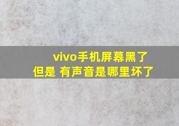 vivo手机屏幕黑了但是 有声音是哪里坏了